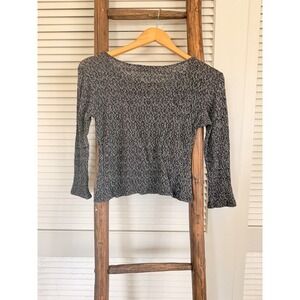 Brandy Melville Gray Knit Long Sleeve Top Lightweight Casual Pullover